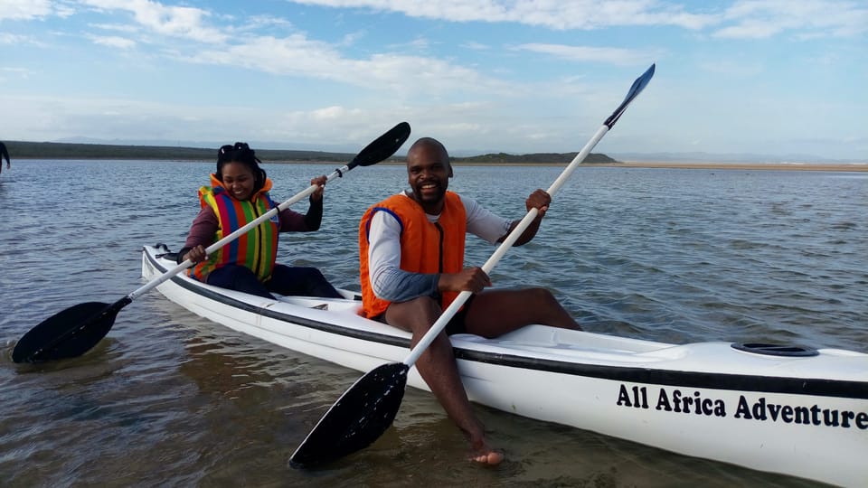 Kayaking on the calm waters of Kabeljous Lagoon in Jeffreys Bay